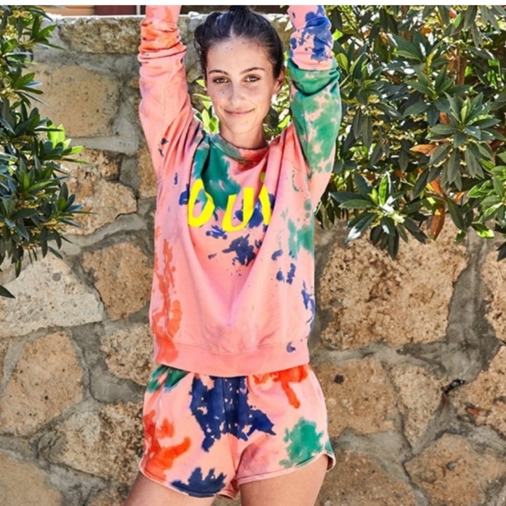 Clare V Salmon Splash Tie Dye Sweat Set XXL